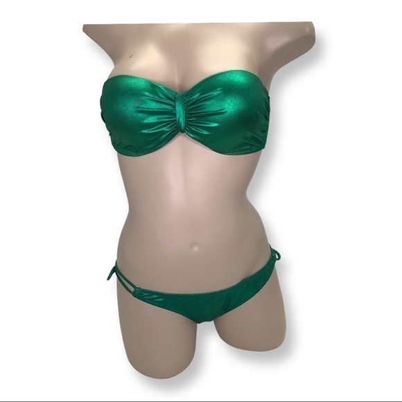 Other - Metallic Vintage Siyaqi Emerald Green Bikini Set Size 40